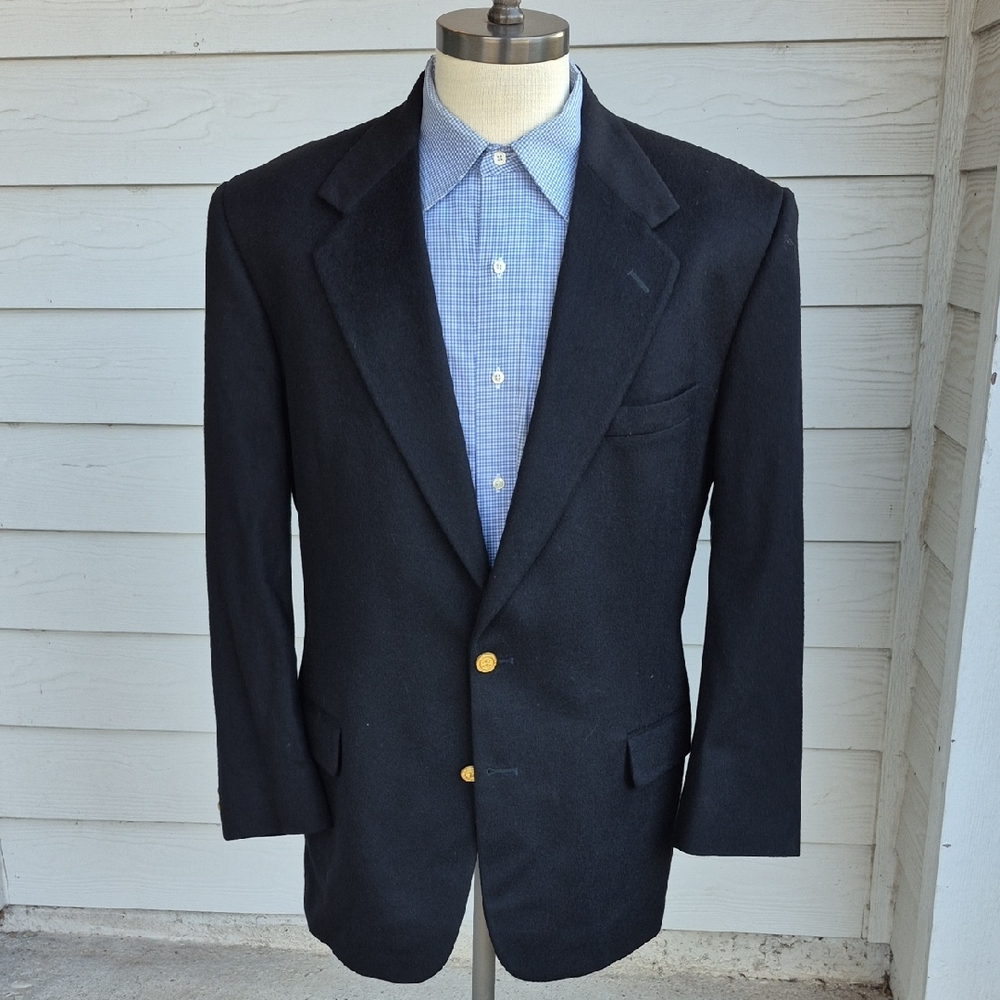 TOM JAMES Corporate Image Black Weave Cashmere Bespoke Sz 44 R Mens Sport‎ Coat